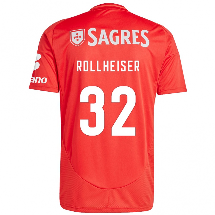 Kandiny Damen Benjamín Rollheiser #32 Rot Weiß Heimtrikot Trikot 2024/25 T-Shirt