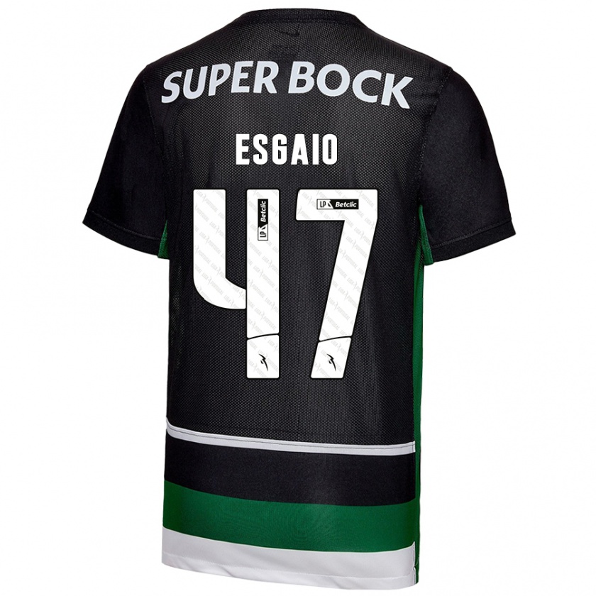 Kandiny Damen Ricardo Esgaio #47 Schwarz Weiß Grün Heimtrikot Trikot 2024/25 T-Shirt