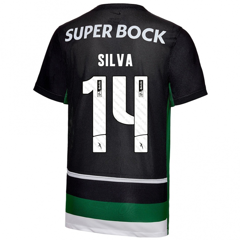 Kandiny Damen Guilherme Silva #14 Schwarz Weiß Grün Heimtrikot Trikot 2024/25 T-Shirt