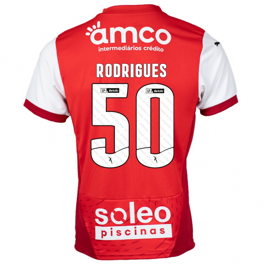 Kandiny Damen Diego Rodrigues #50 Rot Weiß Heimtrikot Trikot 2024/25 T-Shirt