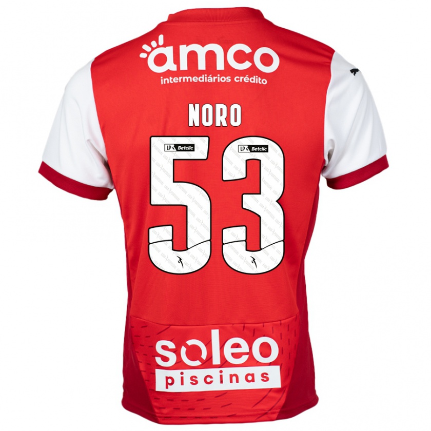 Kandiny Damen Jonatás Noro #53 Rot Weiß Heimtrikot Trikot 2024/25 T-Shirt