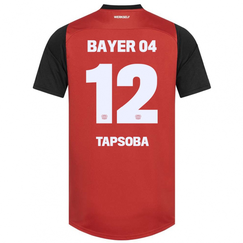 Kandiny Damen Edmond Tapsoba #12 Rot Schwarz Heimtrikot Trikot 2024/25 T-Shirt