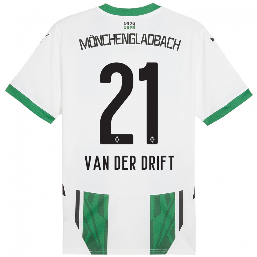 Kandiny Damen Suus Van Der Drift #21 Weiß Grün Heimtrikot Trikot 2024/25 T-Shirt