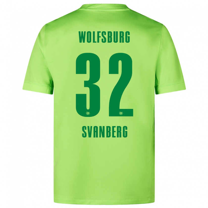 Kandiny Damen Mattias Svanberg #32 Fluoreszierendes Grün Heimtrikot Trikot 2024/25 T-Shirt