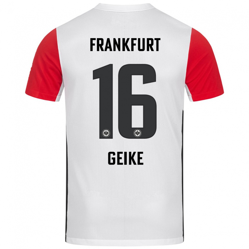 Kandiny Damen Jonah Geike #16 Weiß Rot Heimtrikot Trikot 2024/25 T-Shirt