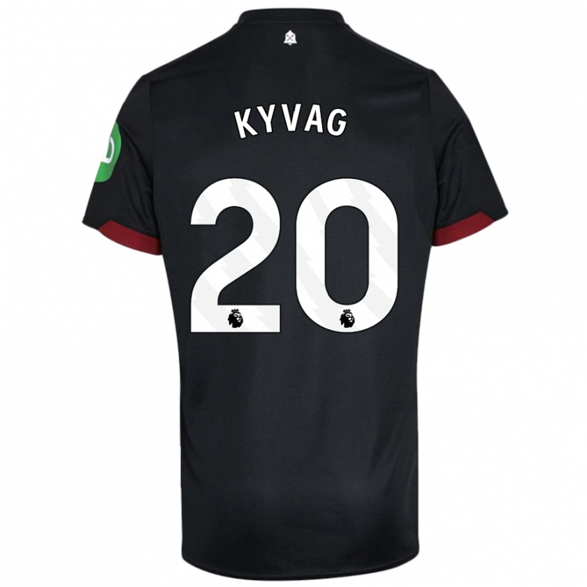 Kandiny Damen Thea Kyvag #20 Schwarz Weiß Auswärtstrikot Trikot 2024/25 T-Shirt