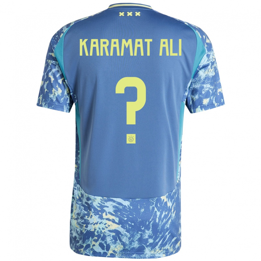 Kandiny Damen Yaïr Karamat Ali #0 Grau Blau Gelb Auswärtstrikot Trikot 2024/25 T-Shirt