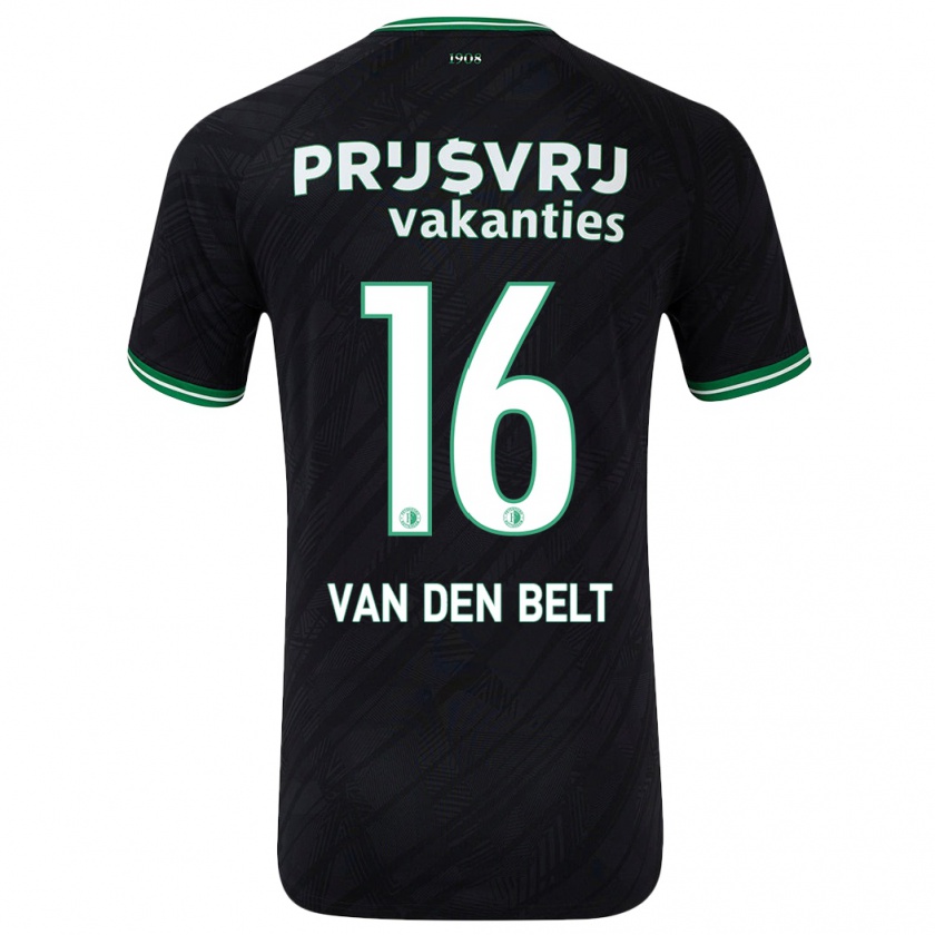 Kandiny Damen Thomas Van Den Belt #16 Schwarz Grün Auswärtstrikot Trikot 2024/25 T-Shirt