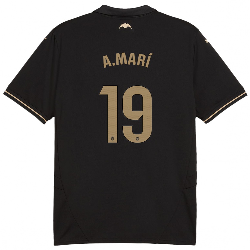 Kandiny Damen Alberto Marí #19 Schwarz Auswärtstrikot Trikot 2024/25 T-Shirt