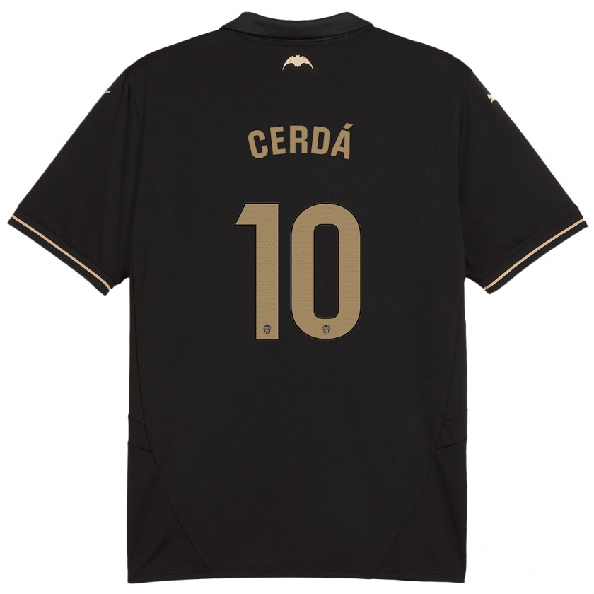 Kandiny Damen Alex Cerdá #10 Schwarz Auswärtstrikot Trikot 2024/25 T-Shirt