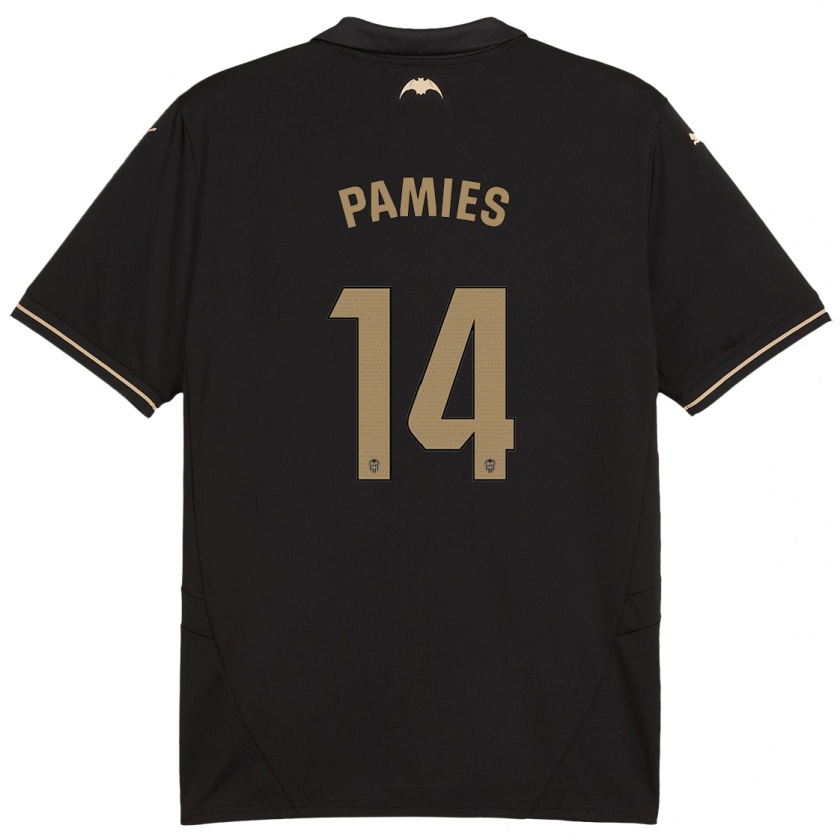 Kandiny Damen Javi Pamies #14 Schwarz Auswärtstrikot Trikot 2024/25 T-Shirt