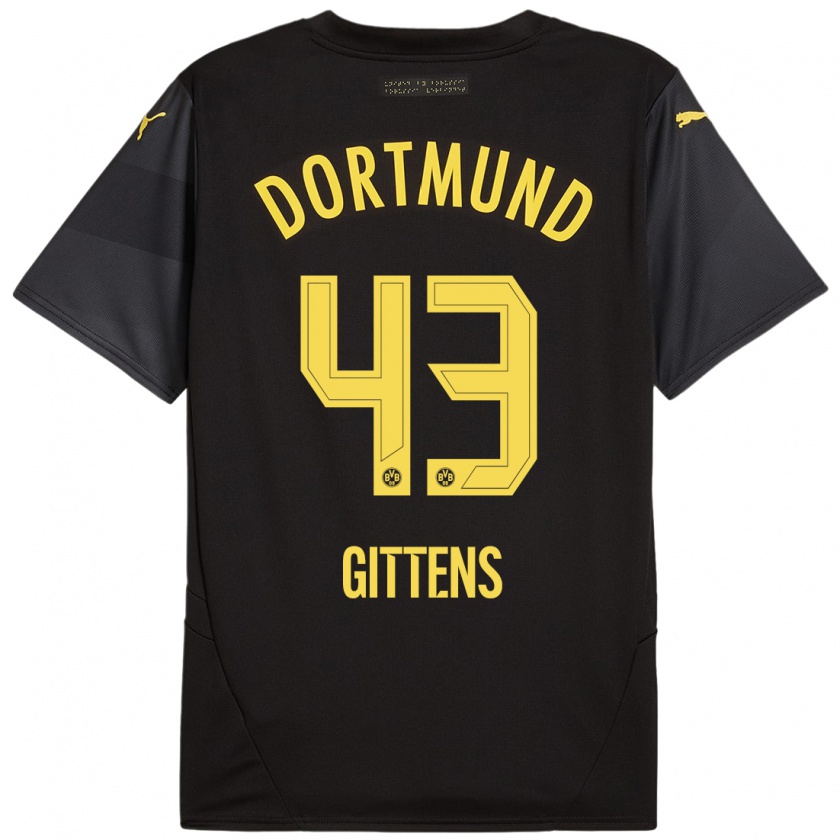 Kandiny Damen Jamie Gittens #43 Schwarz Gelb Auswärtstrikot Trikot 2024/25 T-Shirt