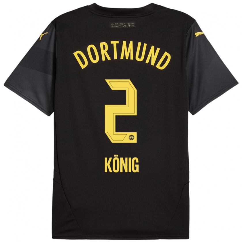 Kandiny Damen Niklas König #2 Schwarz Gelb Auswärtstrikot Trikot 2024/25 T-Shirt