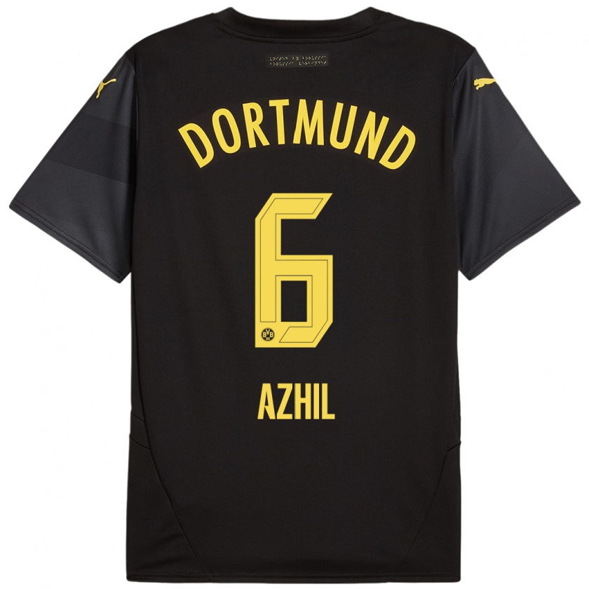 Kandiny Damen Ayman Azhil #6 Schwarz Gelb Auswärtstrikot Trikot 2024/25 T-Shirt