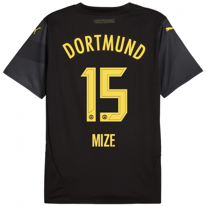 Kandiny Damen Jack Mize #15 Schwarz Gelb Auswärtstrikot Trikot 2024/25 T-Shirt