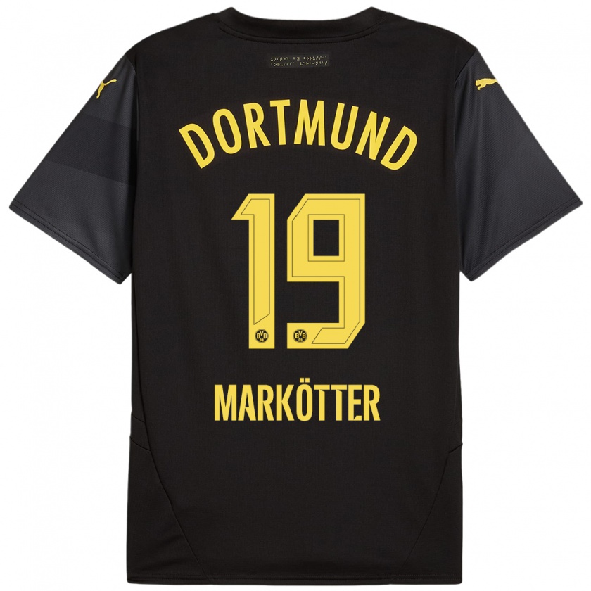 Kandiny Damen Jonah Markötter #19 Schwarz Gelb Auswärtstrikot Trikot 2024/25 T-Shirt