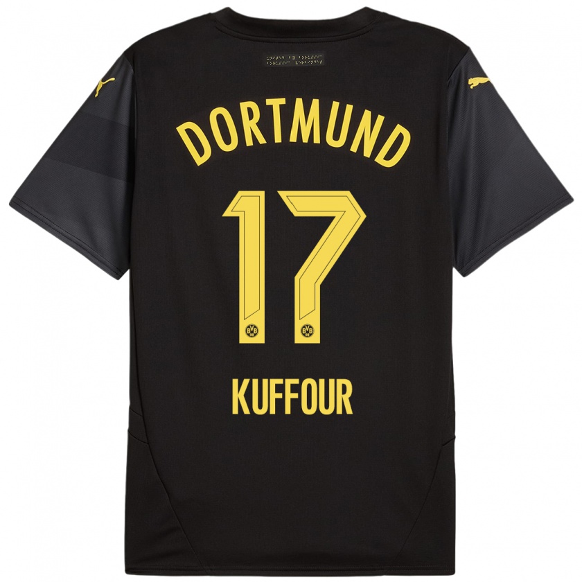 Kandiny Damen Lloyd-Addo Kuffour #17 Schwarz Gelb Auswärtstrikot Trikot 2024/25 T-Shirt