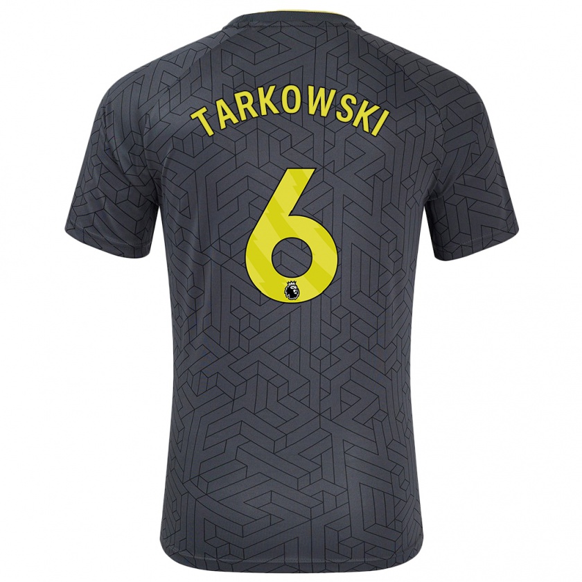 Kandiny Damen James Tarkowski #6 Schwarz Gelb Auswärtstrikot Trikot 2024/25 T-Shirt