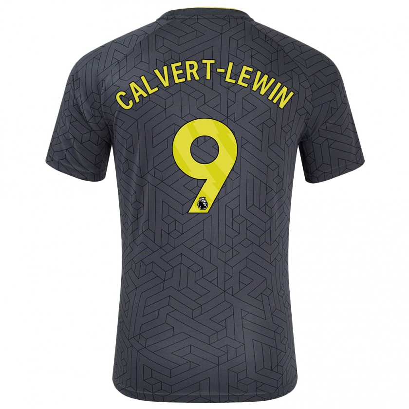 Kandiny Damen Dominic Calvert-Lewin #9 Schwarz Gelb Auswärtstrikot Trikot 2024/25 T-Shirt