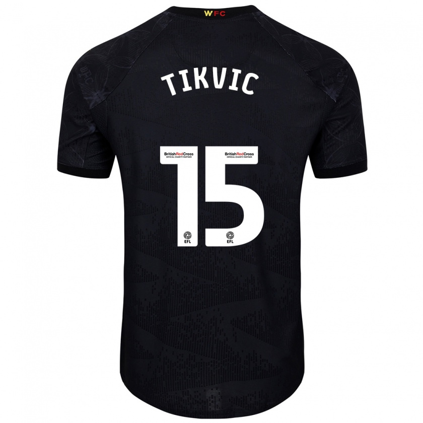 Kandiny Damen Antonio Tikvic #15 Schwarz Weiß Auswärtstrikot Trikot 2024/25 T-Shirt