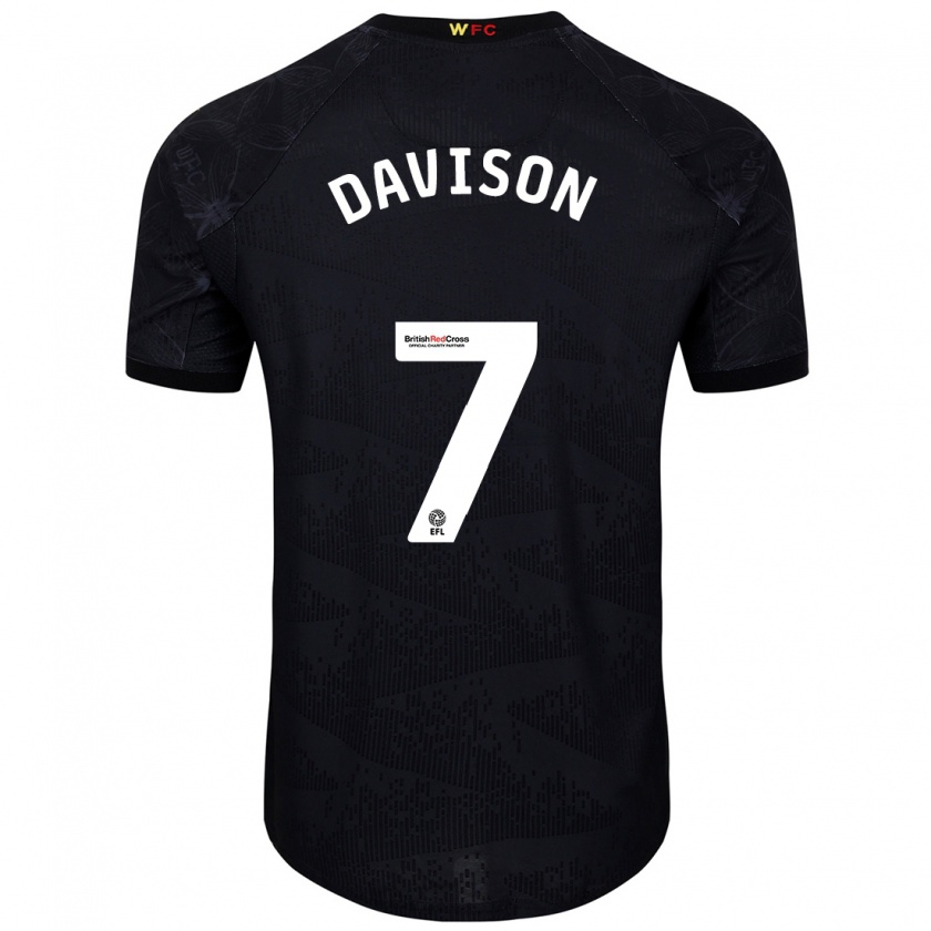 Kandiny Damen Gemma Davison #7 Schwarz Weiß Auswärtstrikot Trikot 2024/25 T-Shirt