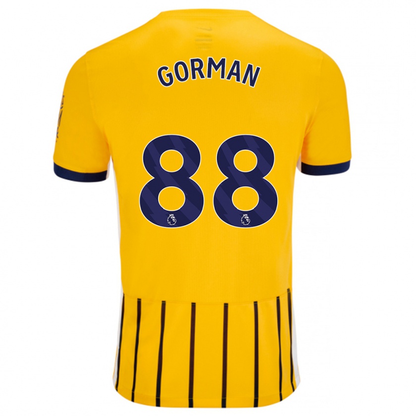 Kandiny Damen Ronnie Gorman #88 Gold Blau Nadelstreifen Auswärtstrikot Trikot 2024/25 T-Shirt