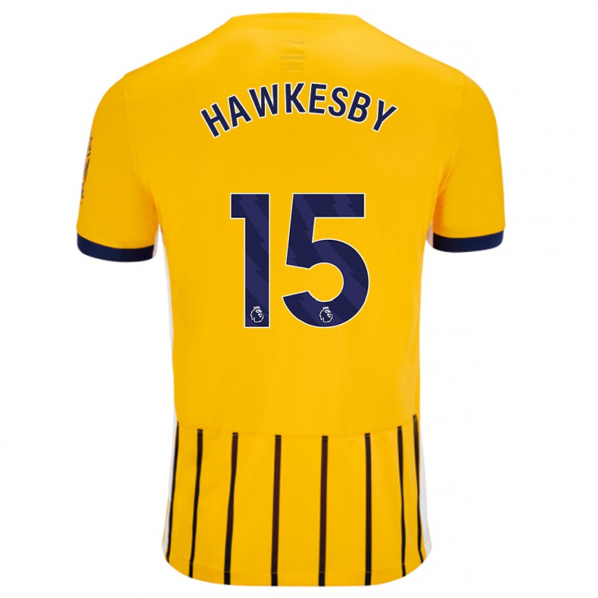 Kandiny Damen Mackenzie Hawkesby #15 Gold Blau Nadelstreifen Auswärtstrikot Trikot 2024/25 T-Shirt