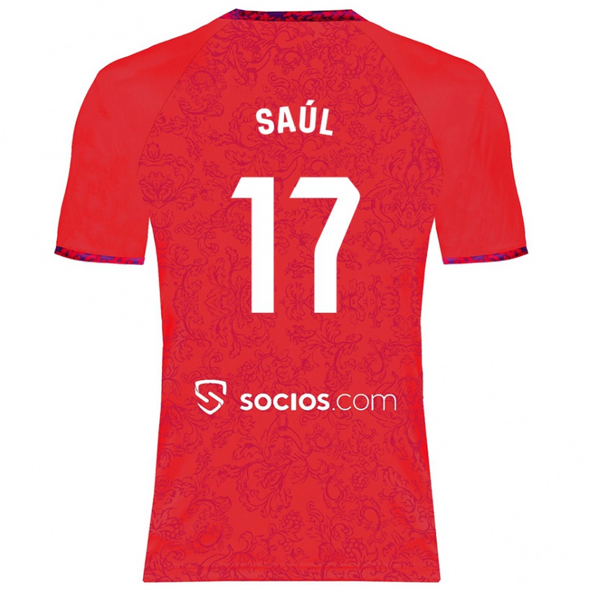 Kandiny Damen Saúl Ñíguez #17 Rot Auswärtstrikot Trikot 2024/25 T-Shirt