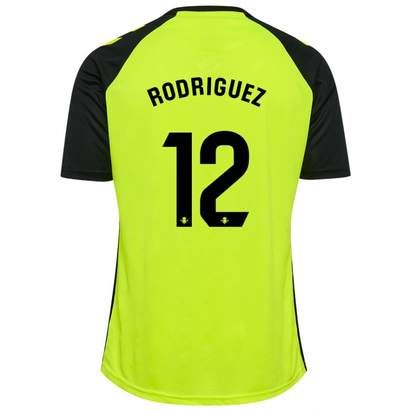 Kandiny Damen Ricardo Rodríguez #12 Fluoreszierendes Gelb Schwarz Auswärtstrikot Trikot 2024/25 T-Shirt