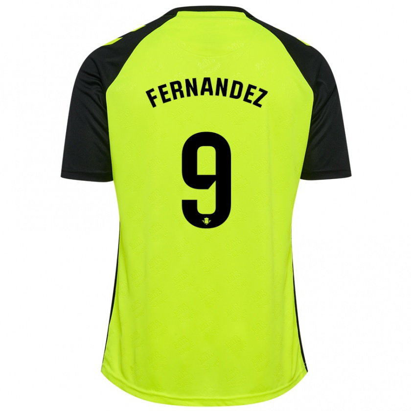 Kandiny Damen Marcos Fernández #9 Fluoreszierendes Gelb Schwarz Auswärtstrikot Trikot 2024/25 T-Shirt