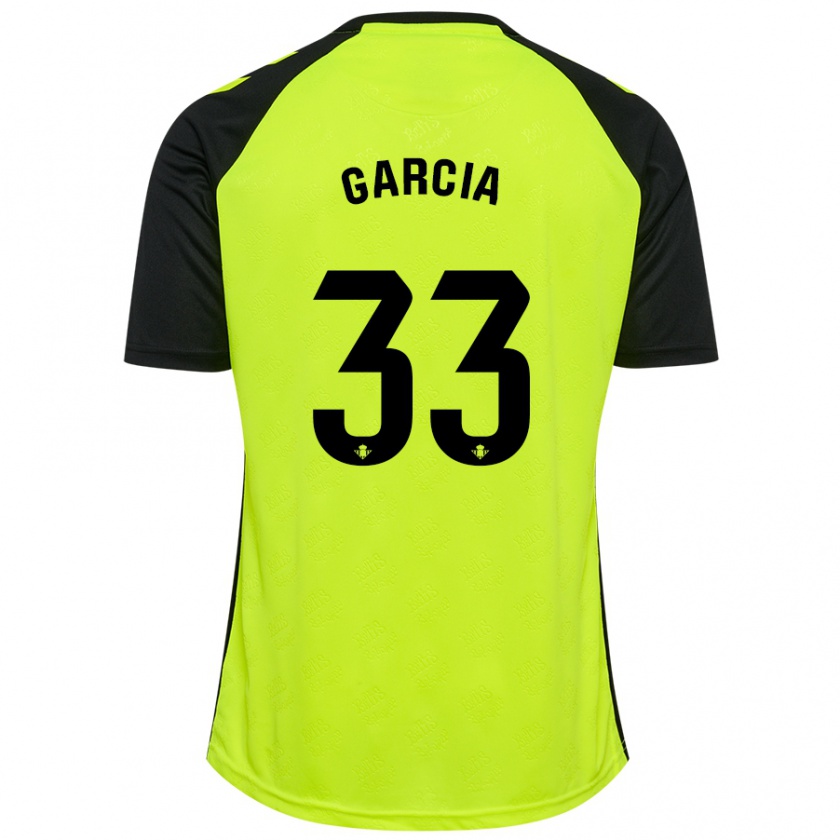 Kandiny Damen Pablo García #33 Fluoreszierendes Gelb Schwarz Auswärtstrikot Trikot 2024/25 T-Shirt