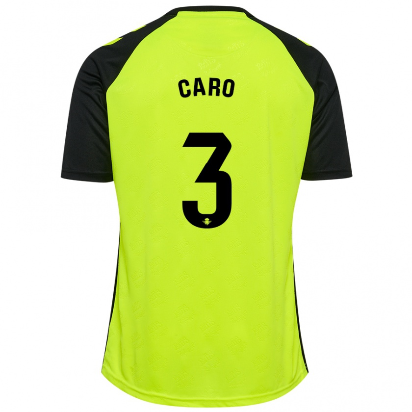 Kandiny Damen Andrés Caro #3 Fluoreszierendes Gelb Schwarz Auswärtstrikot Trikot 2024/25 T-Shirt