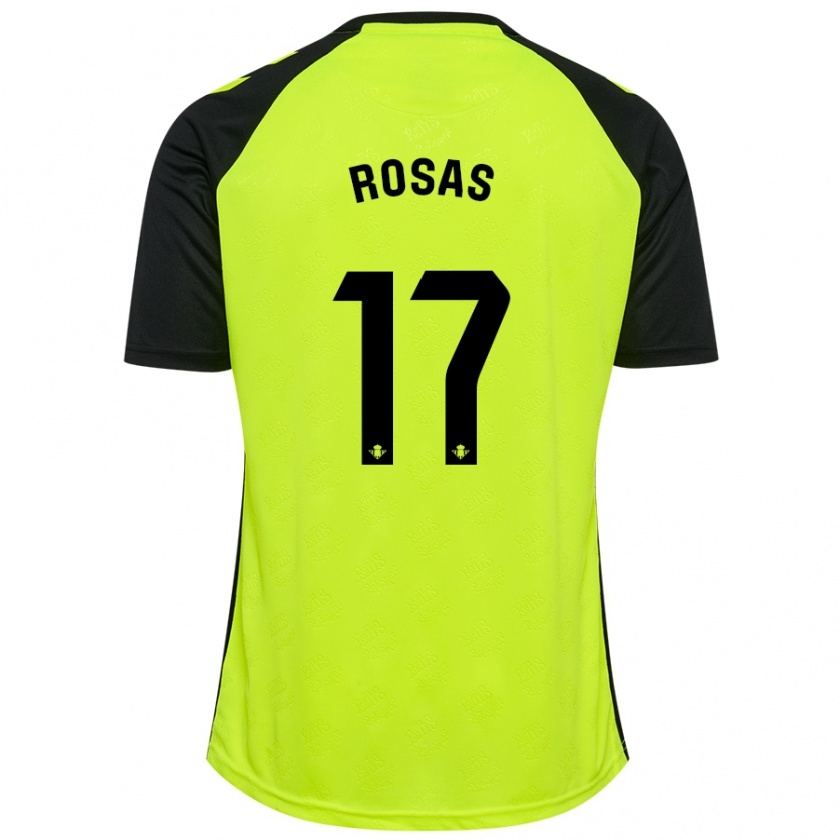 Kandiny Damen Berto Rosas #17 Fluoreszierendes Gelb Schwarz Auswärtstrikot Trikot 2024/25 T-Shirt