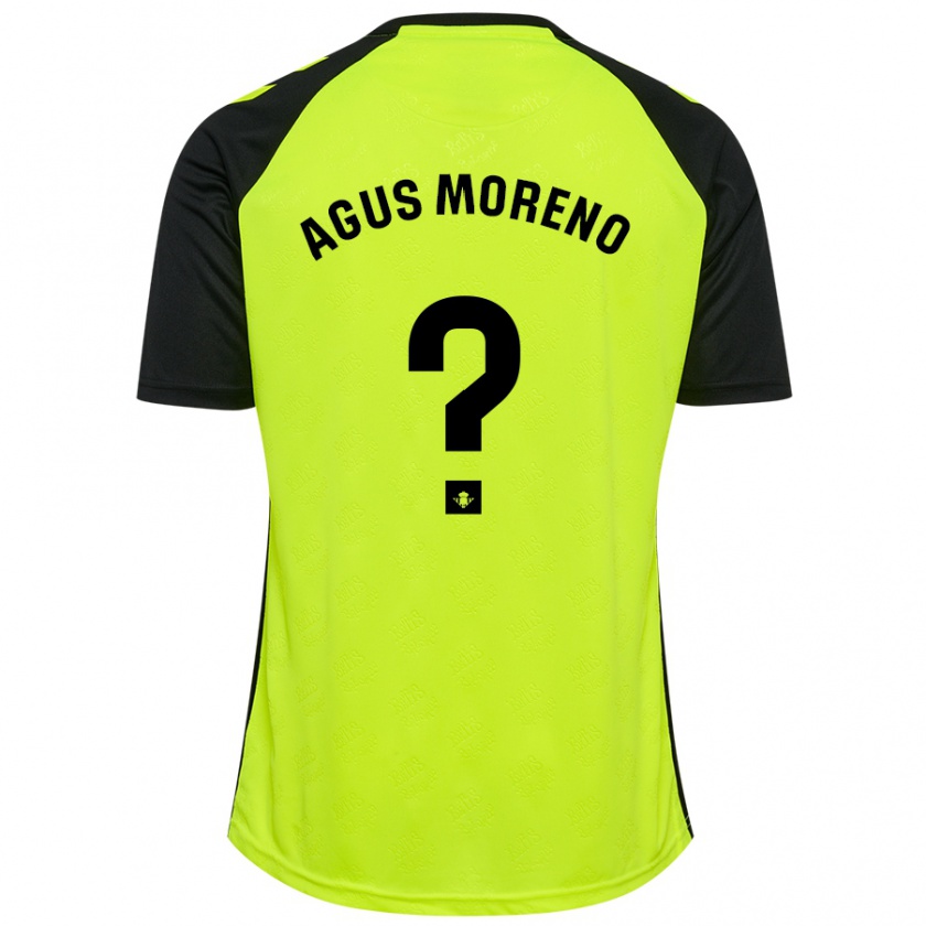 Kandiny Damen Agus Moreno #0 Fluoreszierendes Gelb Schwarz Auswärtstrikot Trikot 2024/25 T-Shirt