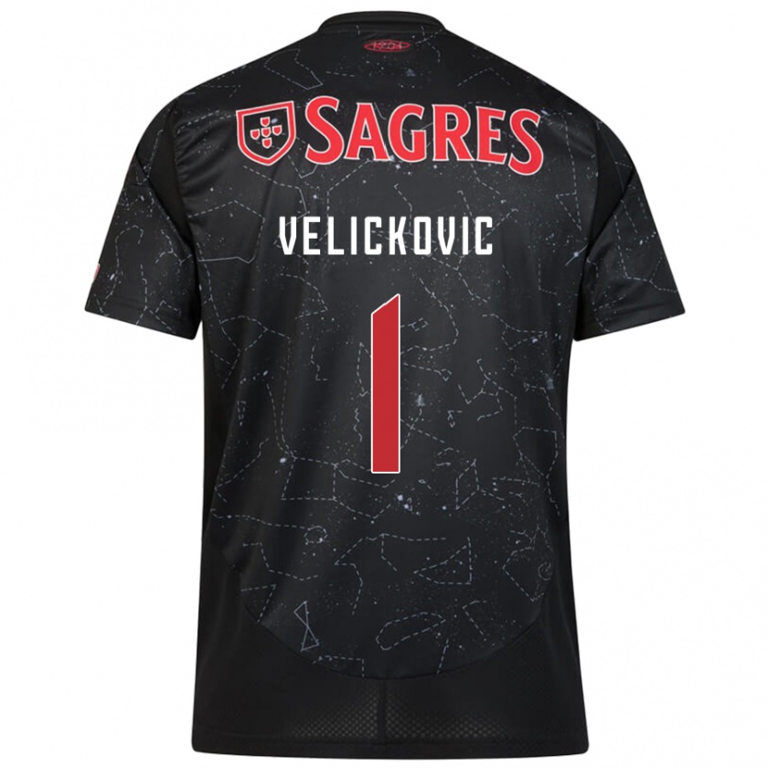 Kandiny Damen Luka Velickovic #1 Schwarz Rot Auswärtstrikot Trikot 2024/25 T-Shirt