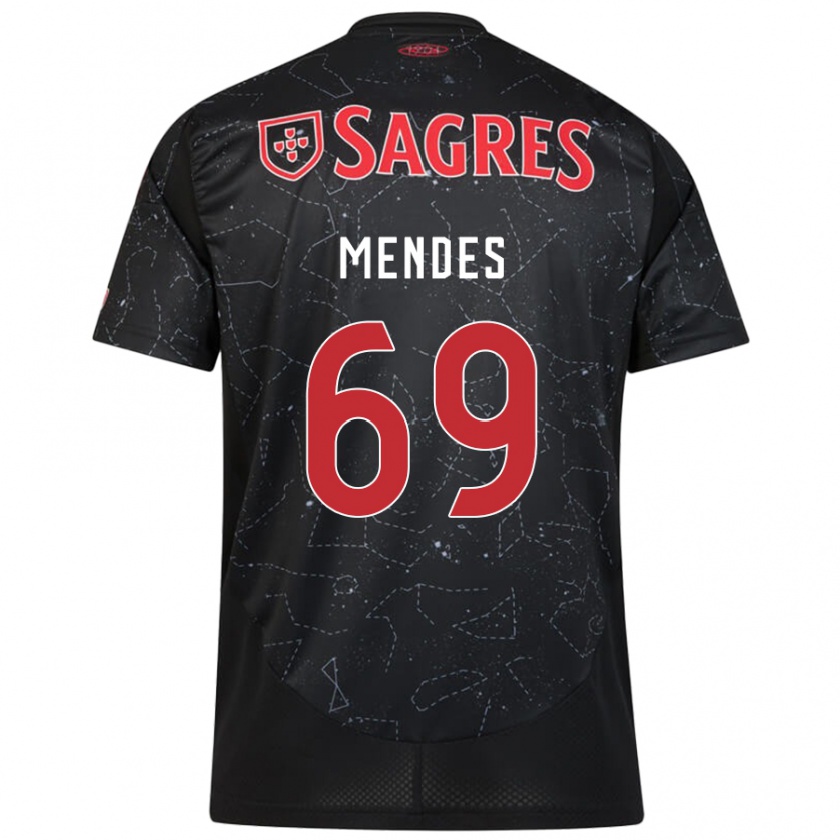 Kandiny Damen Vladimir Mendes #69 Schwarz Rot Auswärtstrikot Trikot 2024/25 T-Shirt