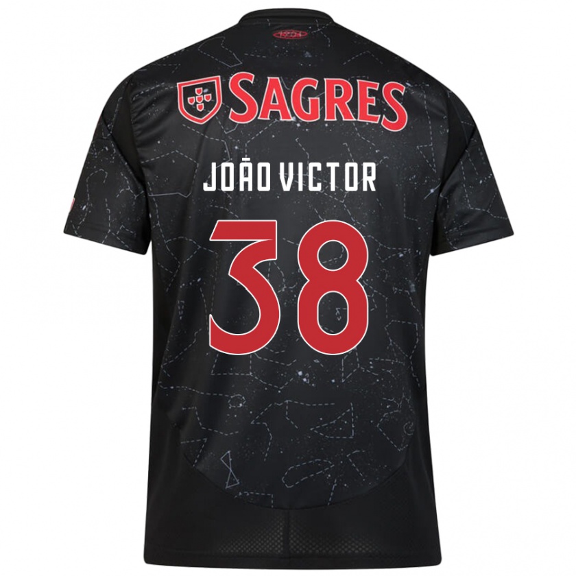 Kandiny Damen João Victor #38 Schwarz Rot Auswärtstrikot Trikot 2024/25 T-Shirt