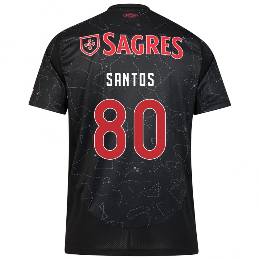 Kandiny Damen Pedro Santos #80 Schwarz Rot Auswärtstrikot Trikot 2024/25 T-Shirt