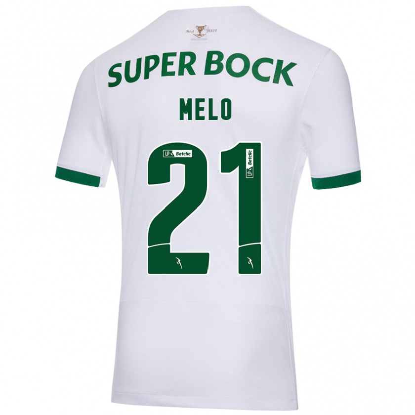 Kandiny Damen Gabriel Melo #21 Weiß Grün Auswärtstrikot Trikot 2024/25 T-Shirt