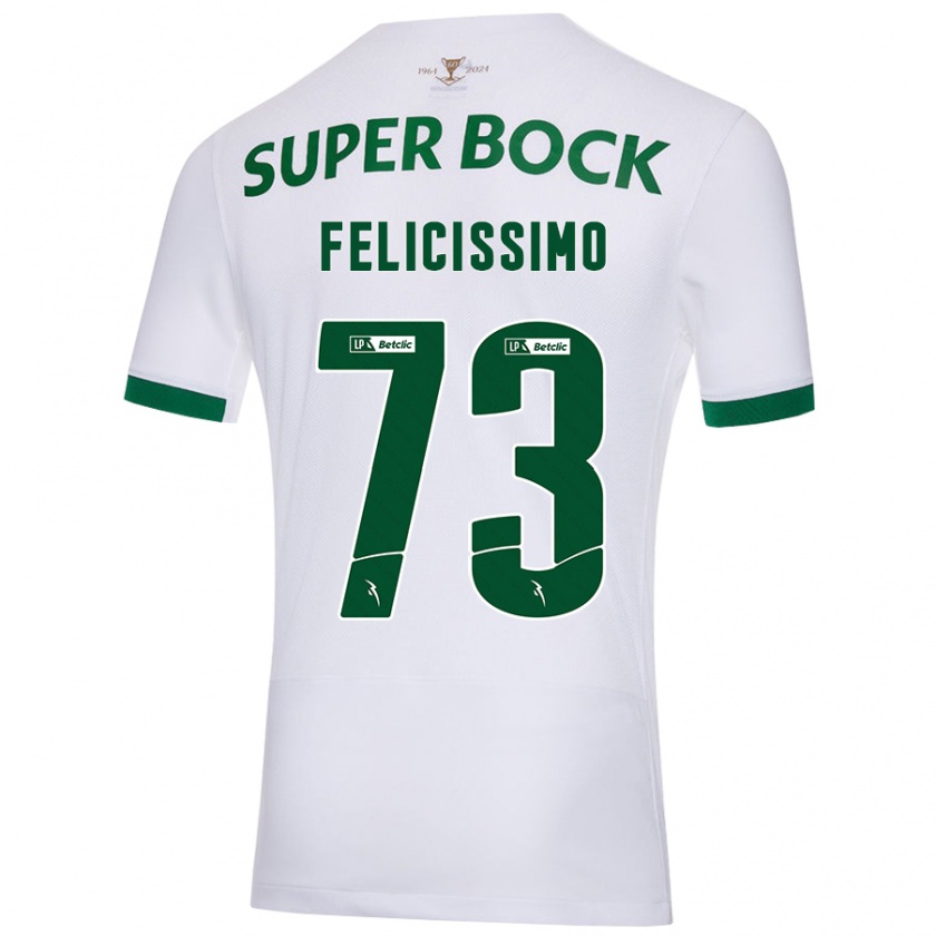 Kandiny Damen Eduardo Felicíssimo #73 Weiß Grün Auswärtstrikot Trikot 2024/25 T-Shirt