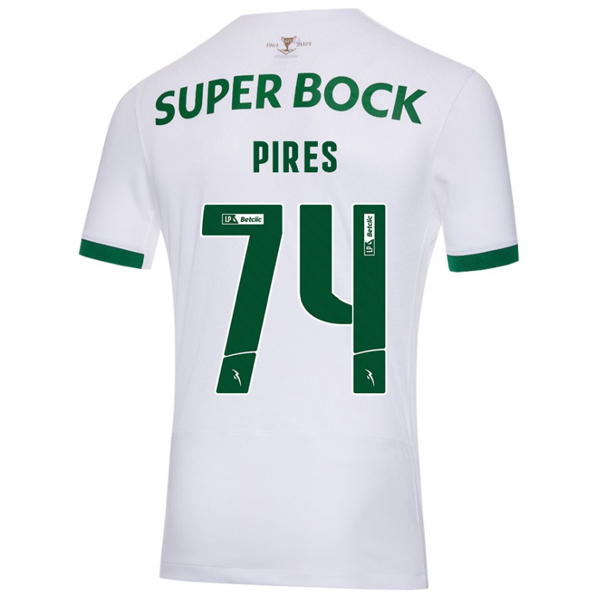 Kandiny Damen Guilherme Pires #74 Weiß Grün Auswärtstrikot Trikot 2024/25 T-Shirt