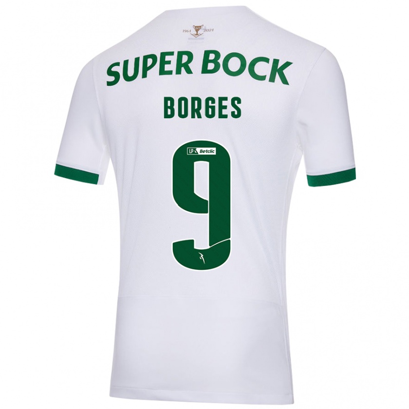 Kandiny Damen Ana Borges #9 Weiß Grün Auswärtstrikot Trikot 2024/25 T-Shirt