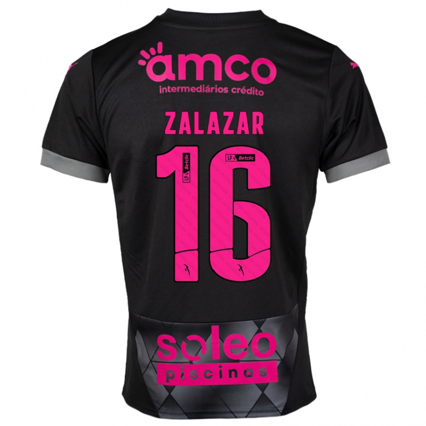 Kandiny Damen Rodrigo Zalazar #16 Schwarz Rosa Auswärtstrikot Trikot 2024/25 T-Shirt