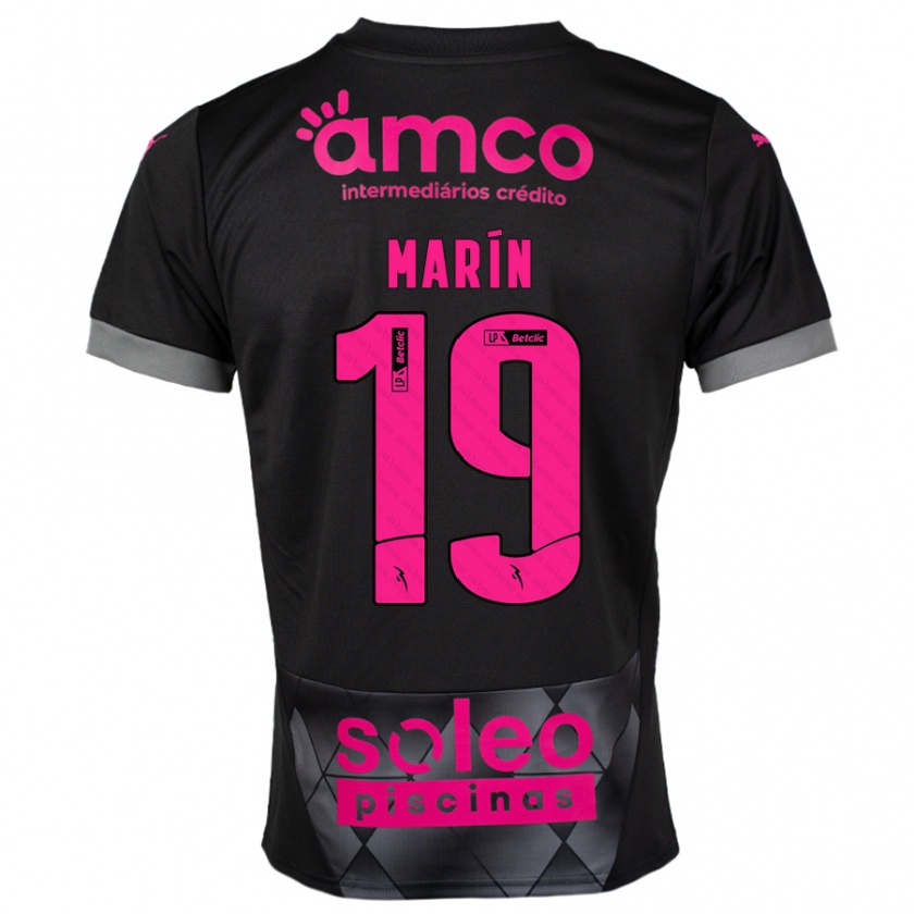 Kandiny Damen Adrián Marín #19 Schwarz Rosa Auswärtstrikot Trikot 2024/25 T-Shirt