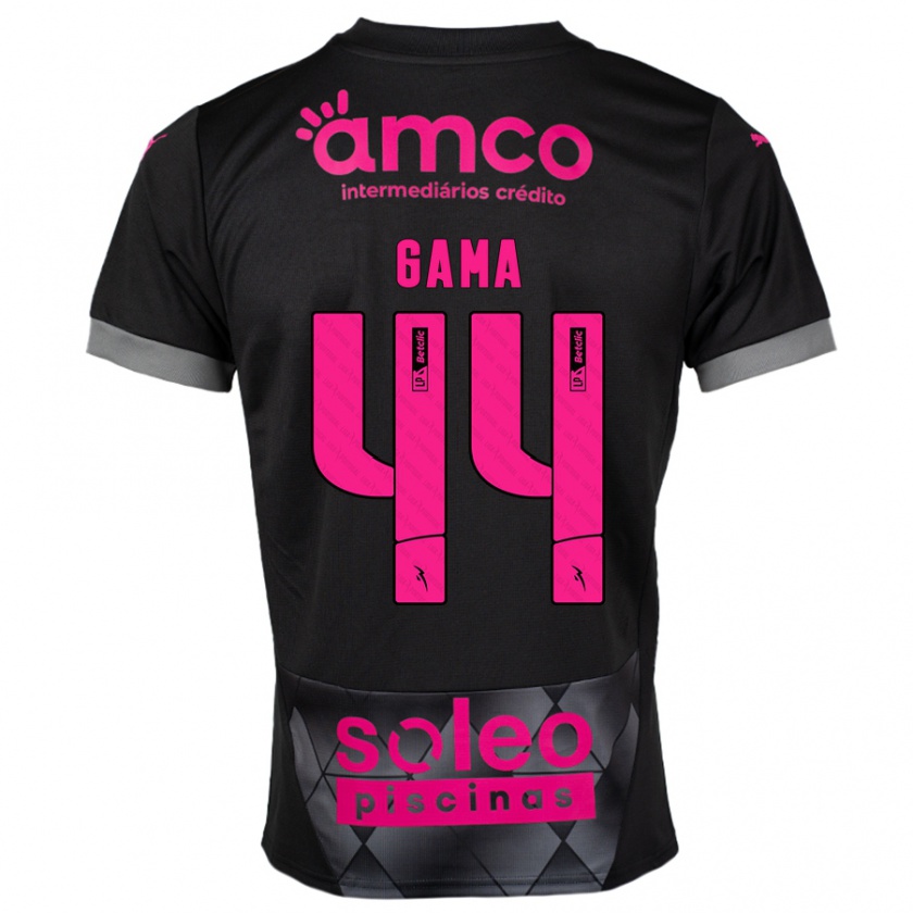 Kandiny Damen Dinis Gama #44 Schwarz Rosa Auswärtstrikot Trikot 2024/25 T-Shirt