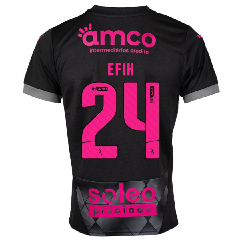 Kandiny Damen Peace Efih #24 Schwarz Rosa Auswärtstrikot Trikot 2024/25 T-Shirt