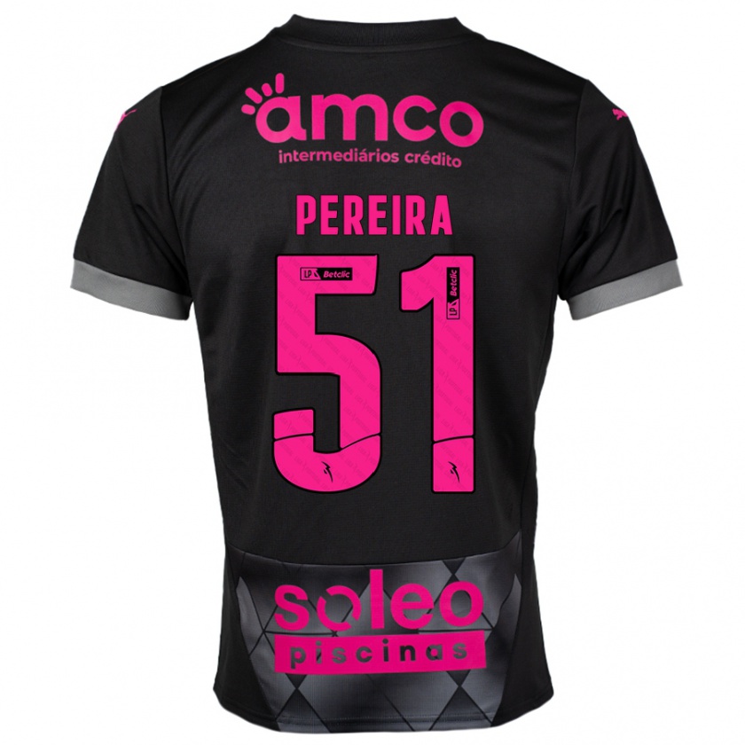 Kandiny Damen Evy Pereira #51 Schwarz Rosa Auswärtstrikot Trikot 2024/25 T-Shirt