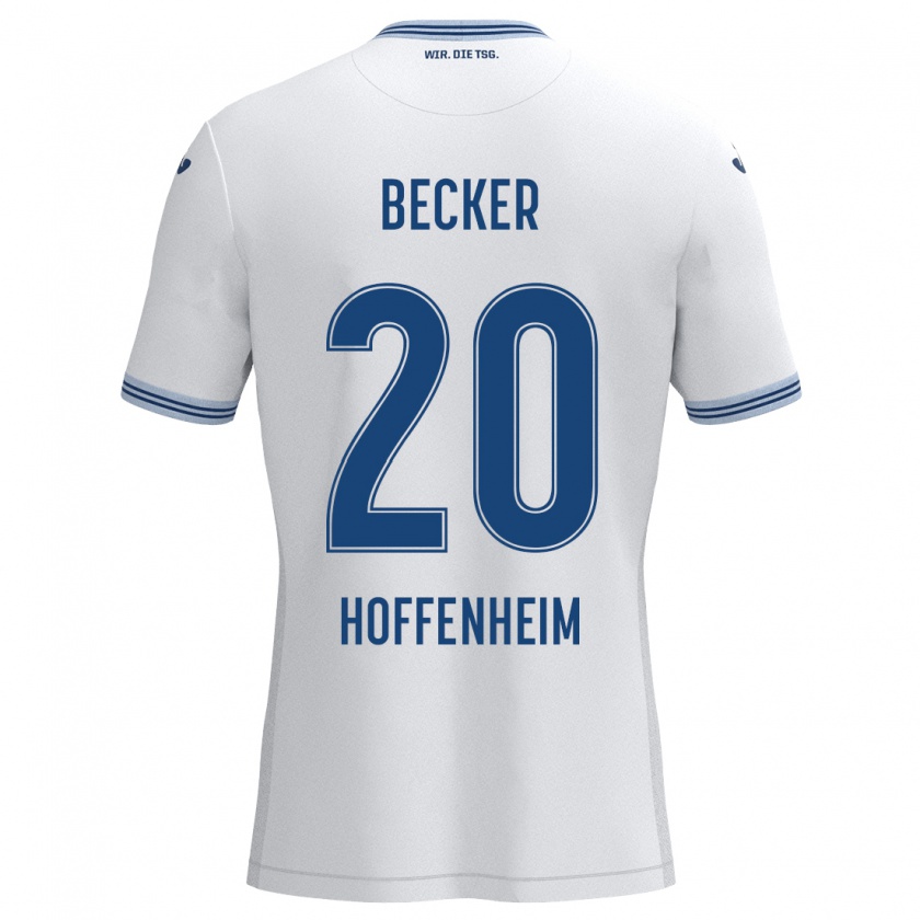 Kandiny Damen Finn Ole Becker #20 Weiß Blau Auswärtstrikot Trikot 2024/25 T-Shirt