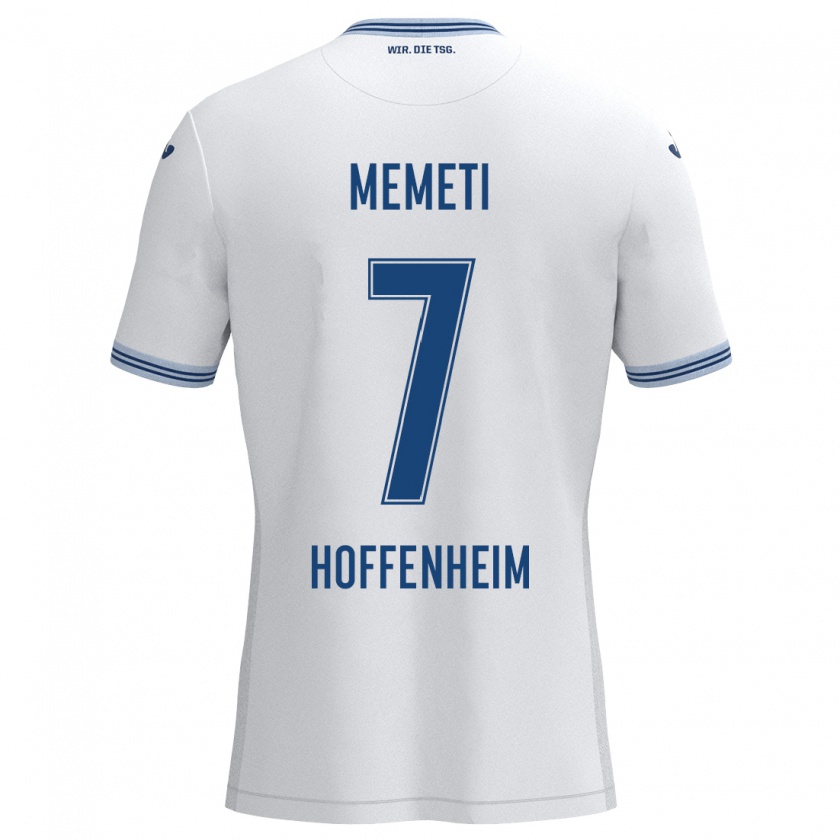 Kandiny Damen Erëleta Memeti #7 Weiß Blau Auswärtstrikot Trikot 2024/25 T-Shirt