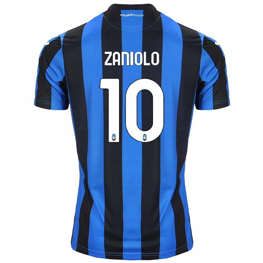 Kandiny Kinder Nicolò Zaniolo #10 Blau Schwarz Heimtrikot Trikot 2024/25 T-Shirt